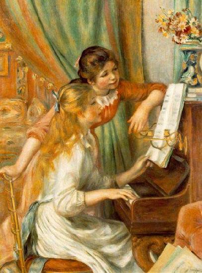 Pierre-Auguste Renoir Girls at the Piano, oil painting image